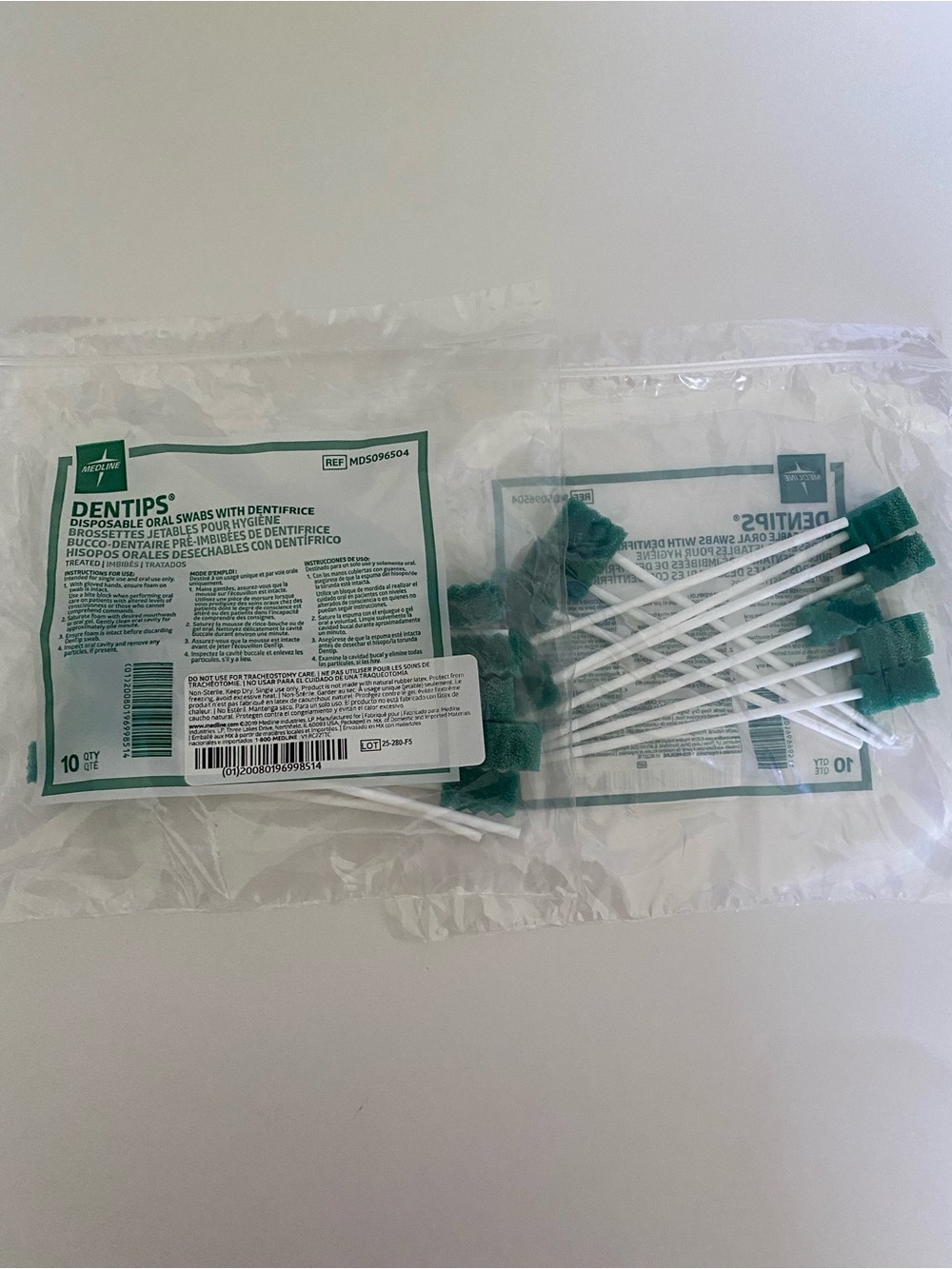 2 packs MedLine Dental Care Swabs
